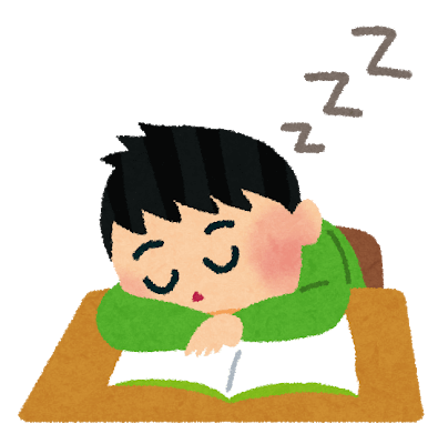 突っ伏した状態