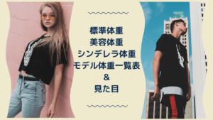 標準体重 美容体重 シンデレラ体重 モデル体重一覧表 見た目も ユキフルの道