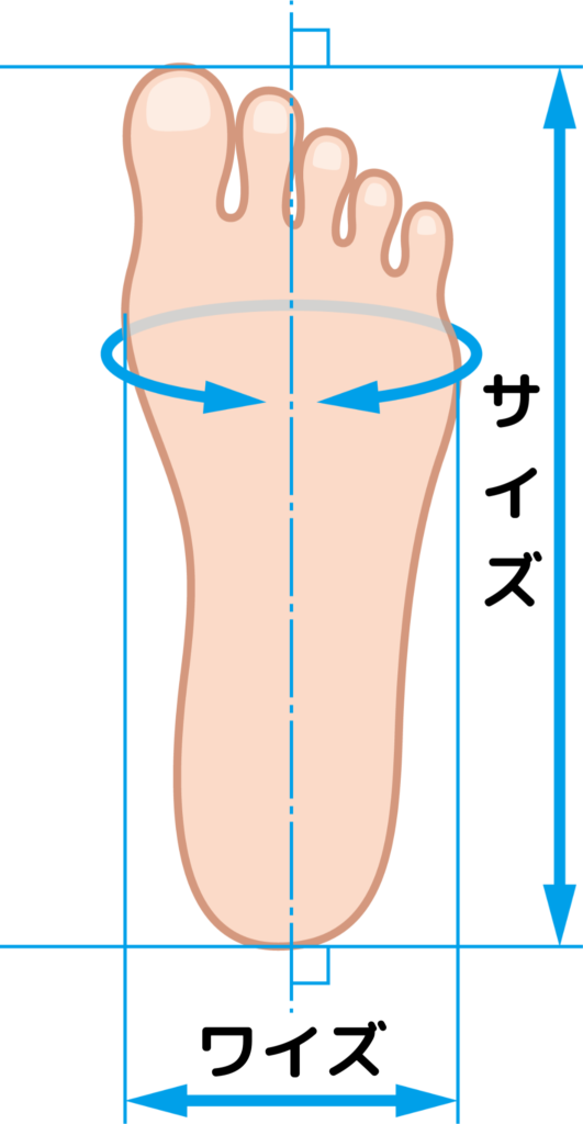 足のサイズの測り方