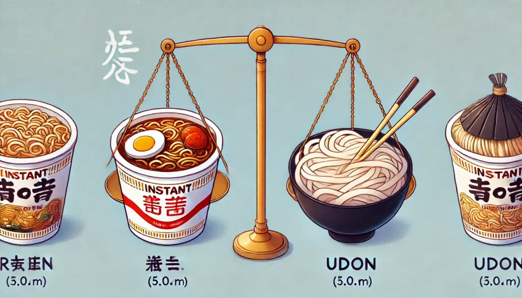 カップラーメンとうどん、どっちが太る？