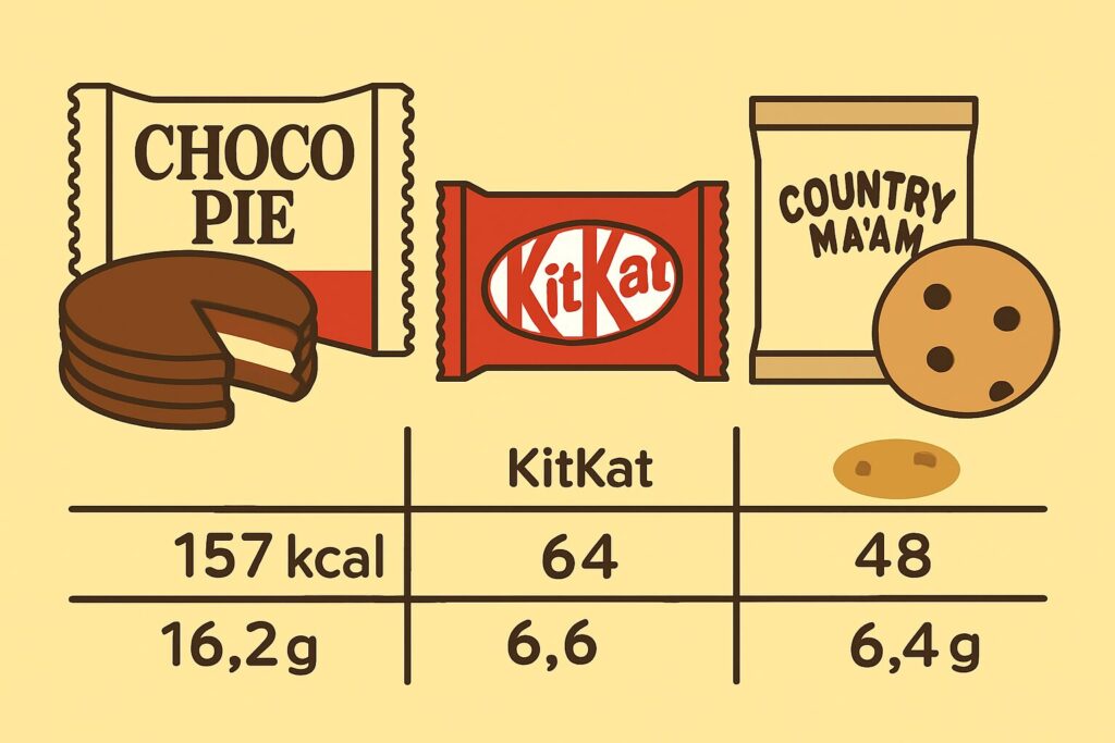 チョコパイの1個あたりのカロリーは?糖質も確認