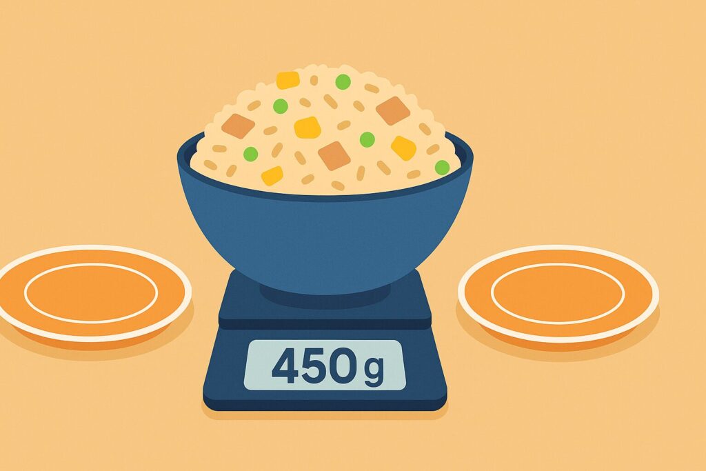 チャーハン450gは何人前?