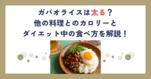 ガパオライスは太る？他の料理とのカロリーとダイエット中の食べ方を解説！