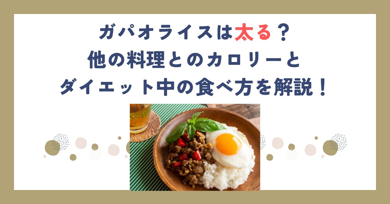 ガパオライスは太る？他の料理とのカロリーとダイエット中の食べ方を解説！