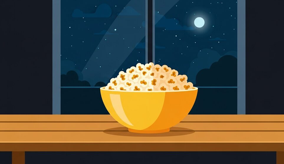 マイクポップコーン:夜寝る前に食べると太る?何時までOK?