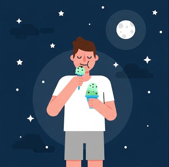 SUNAOアイス：夜寝る前に食べると太る？何時までOK？