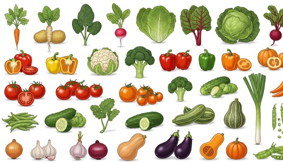ズッキーニ：他の野菜とのカロリー比較