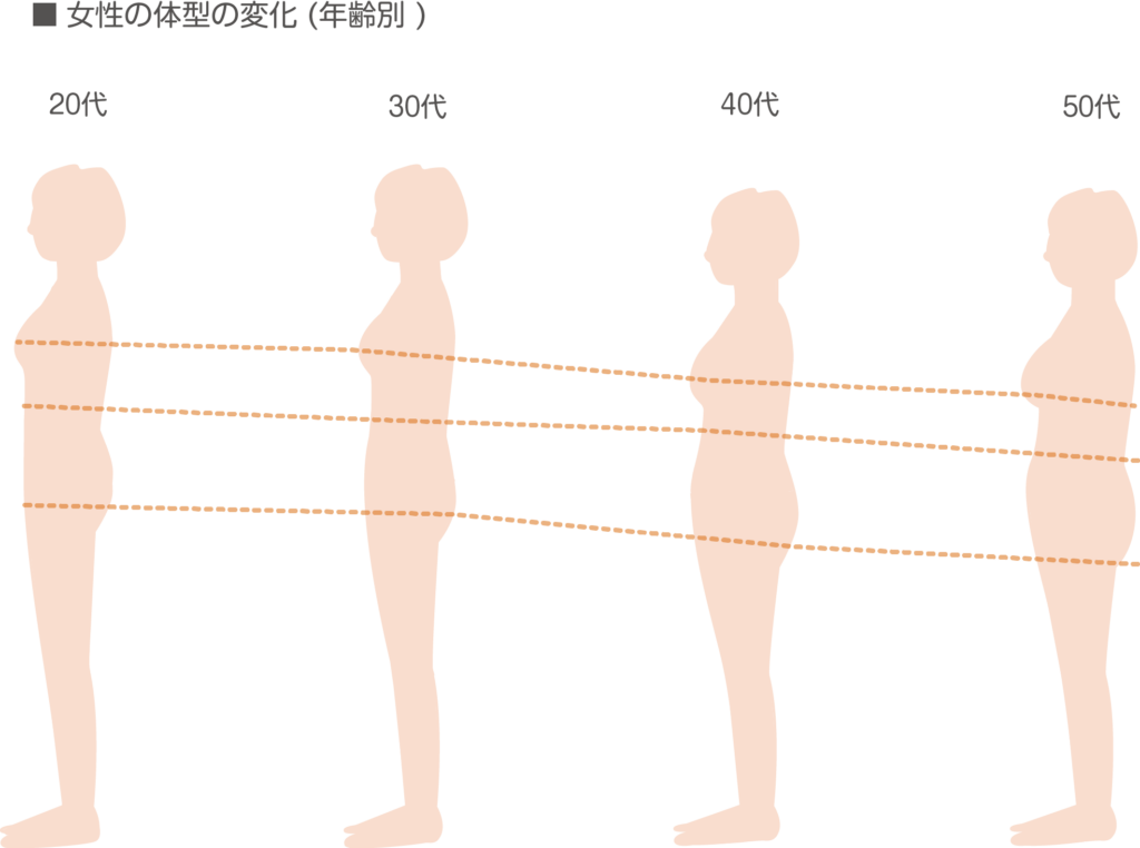 ウエスト64cm:年代別平均値と比べてどう?