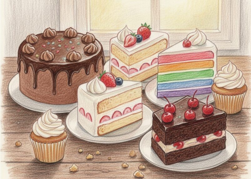 ミルクレープ：他のケーキとのカロリー比較