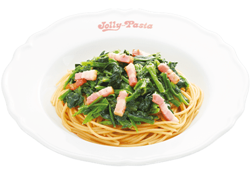 1. Light ほうれん草とベーコンのバター醤油