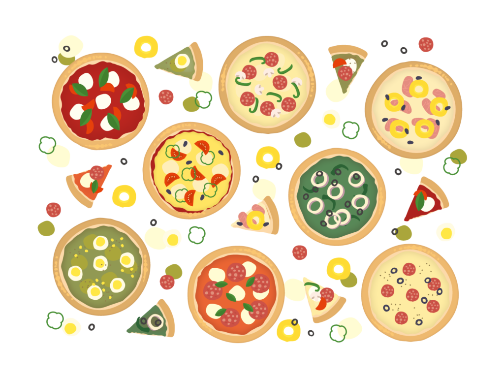 ドミノピザ:ピザのカロリー一覧(低い順)