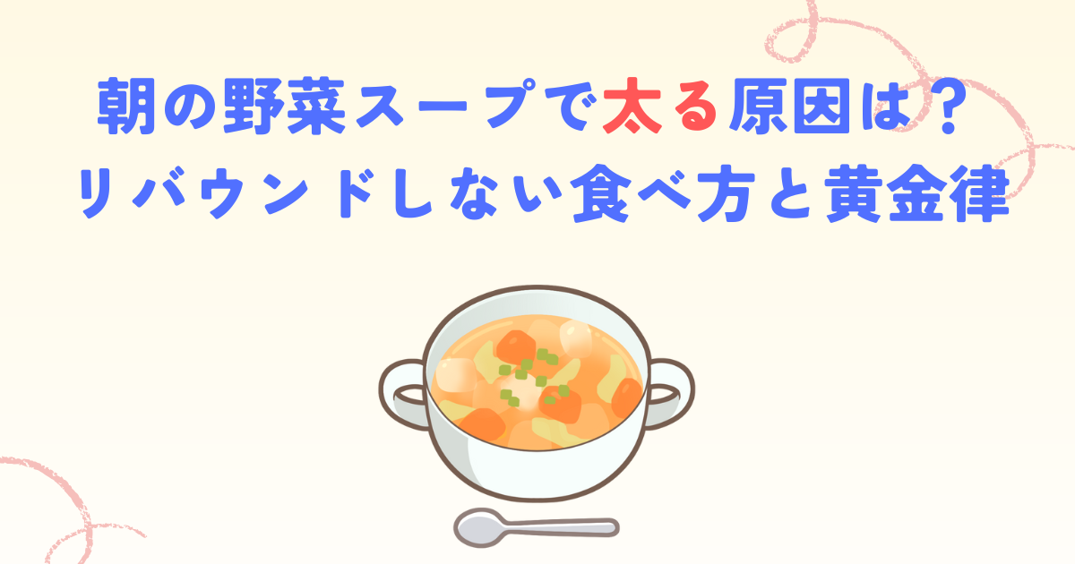 朝の野菜スープで太る原因は？リバウンドしない食べ方と黄金律
