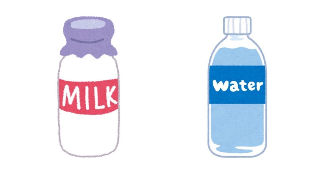 水と牛乳のカロリーと脂質の違いを比較
