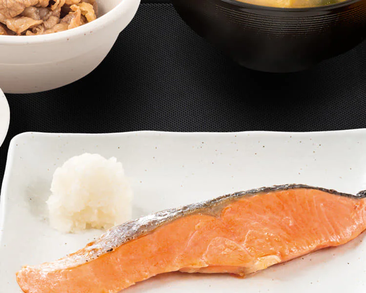 松屋：1. “炙り”焼鮭朝定食（朝食）