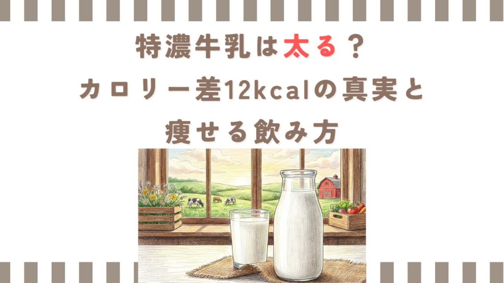 特濃牛乳は太る？カロリー差12kcalの真実と痩せる飲み方