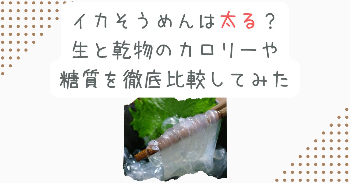 イカそうめんは太る？生と乾物のカロリーや糖質を徹底比較してみた