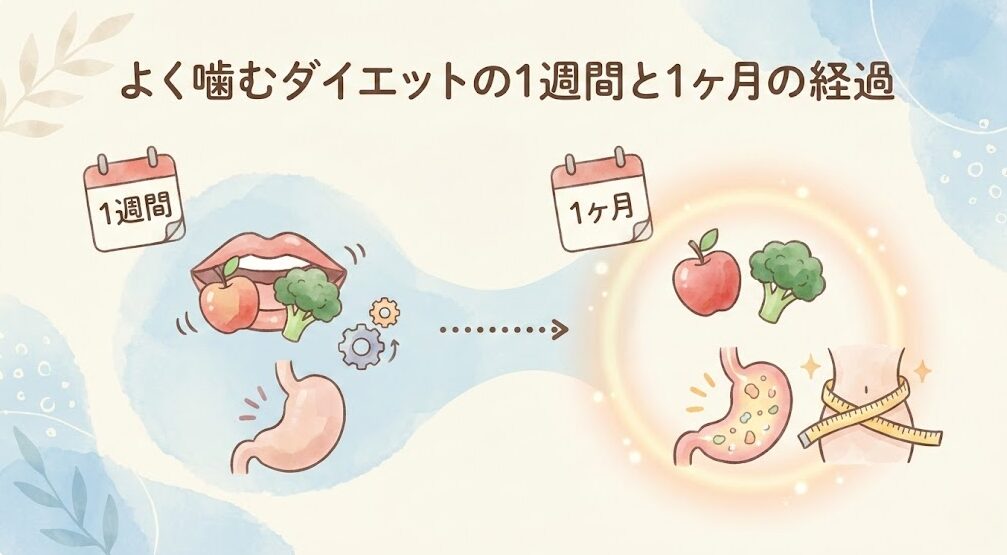 よく噛むダイエットの1週間と1ヶ月の経過