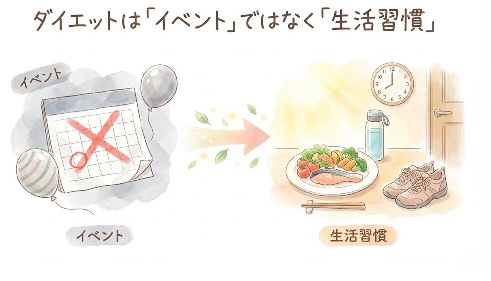 まとめ：ダイエットは「イベント」ではなく「生活習慣」