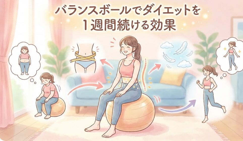 バランスボールでダイエットを1週間続ける効果とは