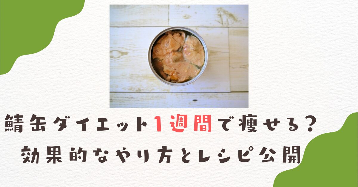 鯖缶ダイエット1週間で痩せる？効果的なやり方とレシピ公開