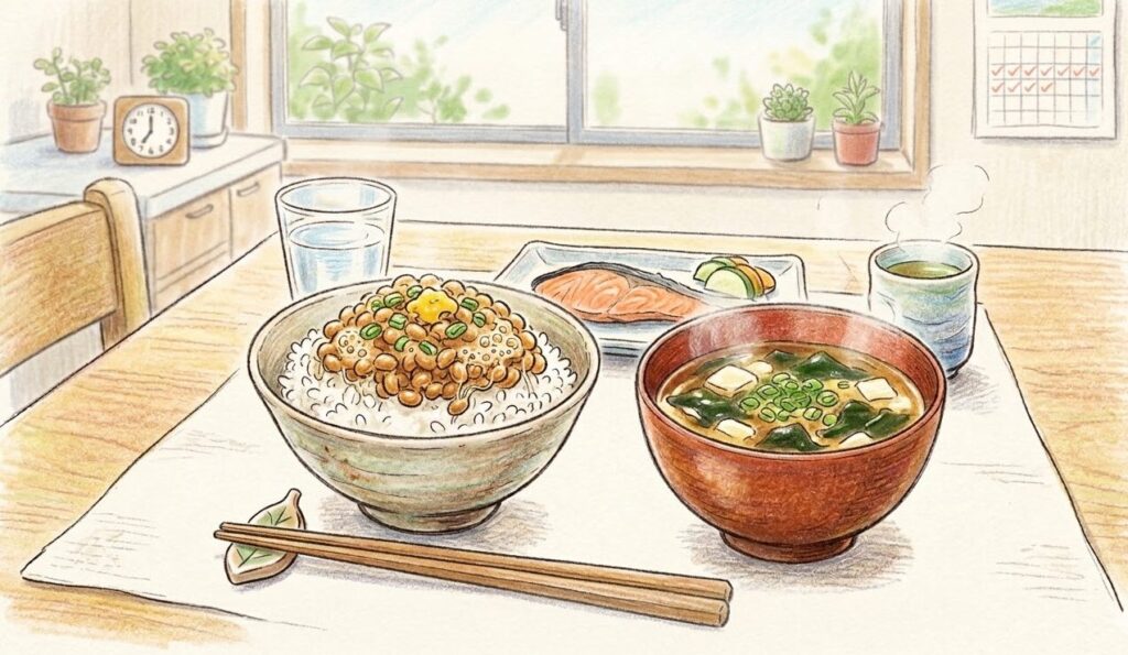 納豆ご飯と味噌汁のダイエット効果