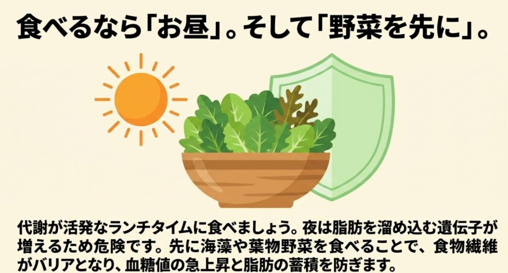 チキンナゲット:代謝が活発なお昼に、バリアとなる野菜を先に食べる方法