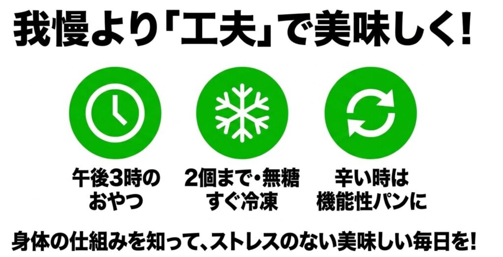 コストコのパンオショコラ:我慢より工夫で美味しく。午後3時のおやつ、2個まで・無糖・すぐ冷凍、辛い時は機能性パンに。身体の仕組みを知ってストレスのない美味しい毎日を