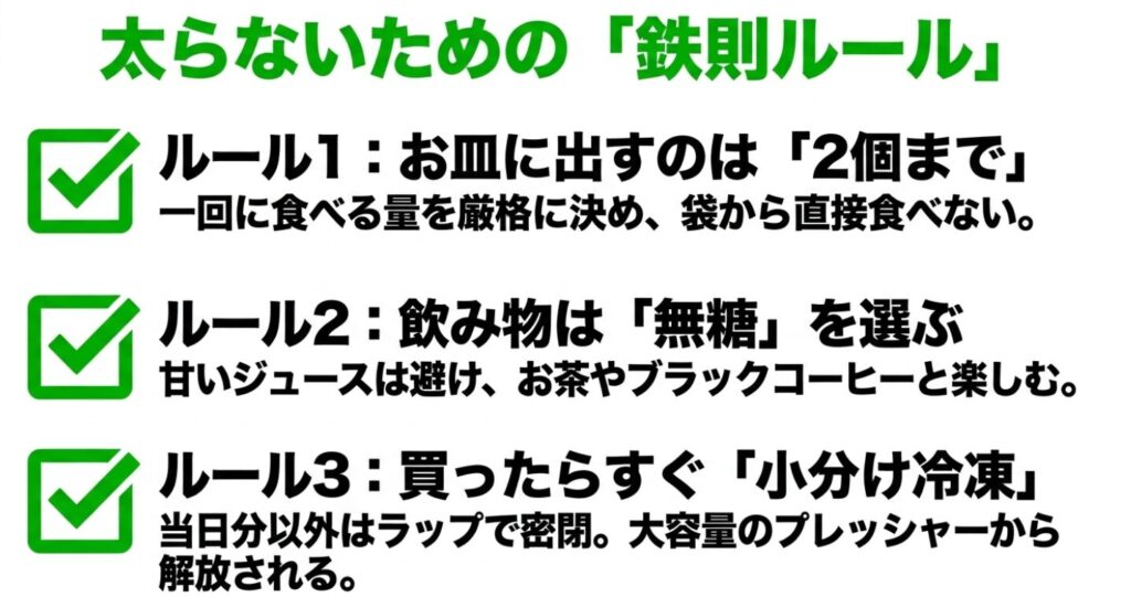 コストコのパンオショコラ:太らないための鉄則ルール。お皿に出すのは2個まで、飲み物は無糖を選ぶ、買ったらすぐ小分け冷凍して大容量のプレッシャーから解放される