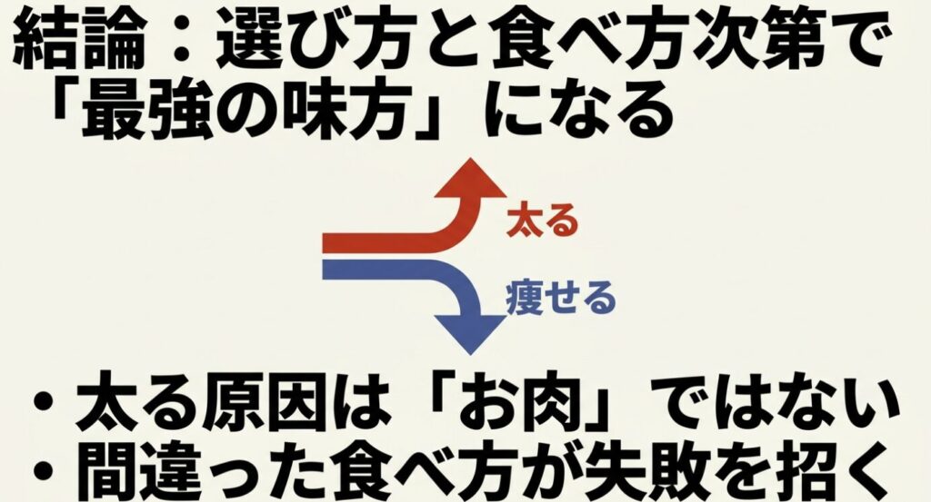 ビーフジャーキー:結論:選び方と食べ方次第で「最強の味方」になる。太る原因はお肉ではなく間違った食べ方