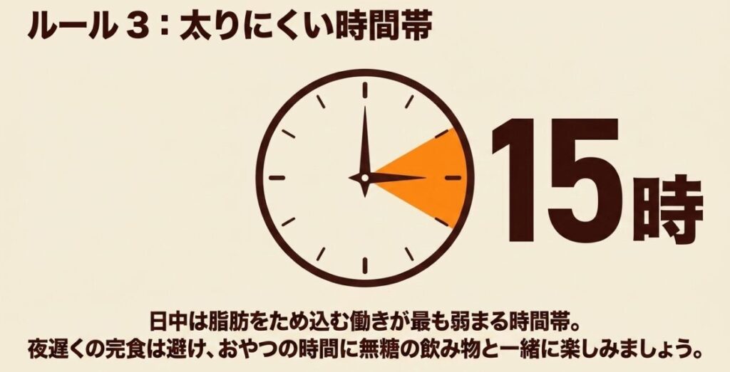 さくさくぱんだは夜遅くではなく、15時ごろのおやつとして食べるという時間帯の目安