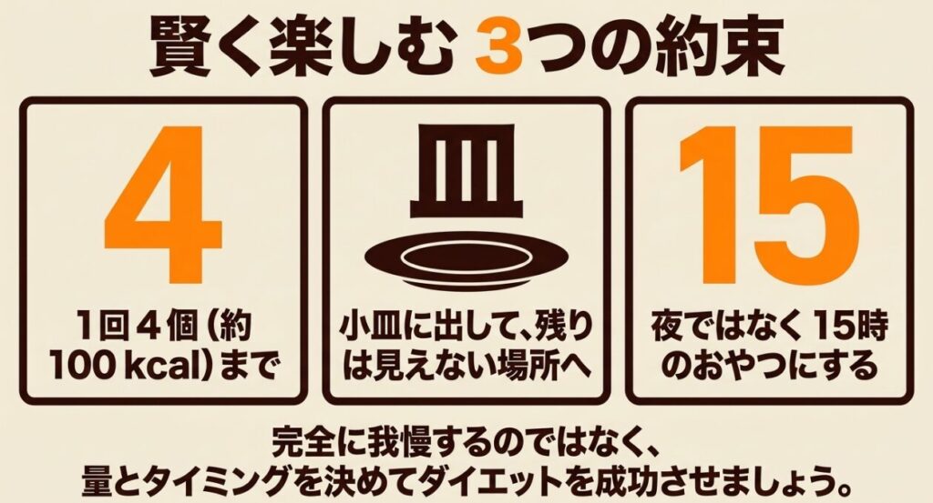 さくさくぱんだは1回4個、小皿に取り分ける、夜ではなく15時に食べるという3つのルール
